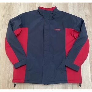 Chaps Ralph Lauren Colorblock Puffer Jacket Navy/Red Men L Vtg Y2K/90s Insulated